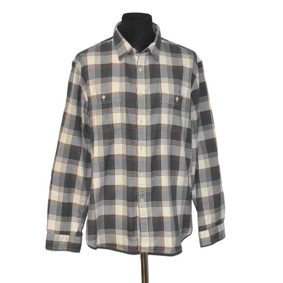 A6 Auth WALLACE & BARNES Classic Plaid Check Soft Cotton LS Casual Shirt Sz XXL - Picture 1 of 5